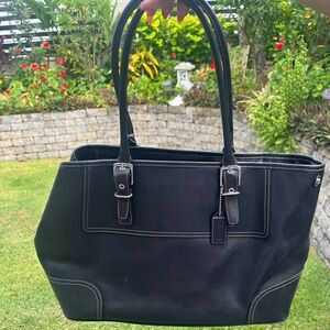 Coach Black leather tote